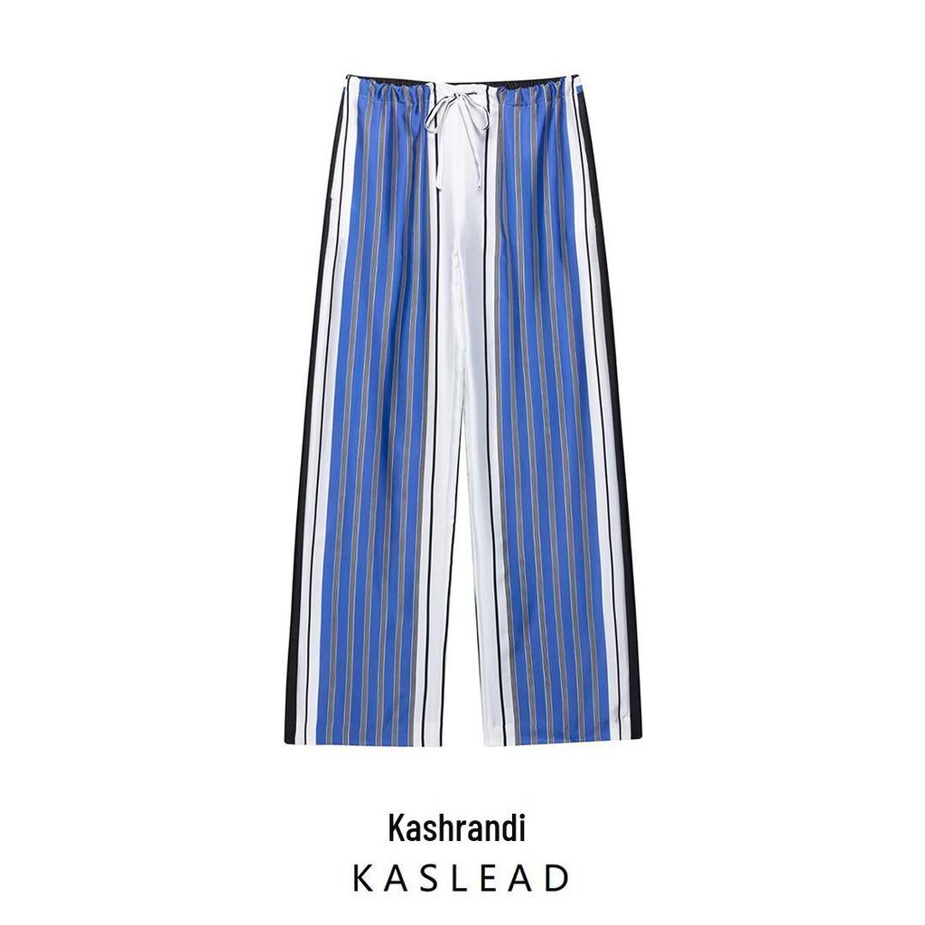 2025 Spring Women's European & American Style Striped Straight-Leg Casual Pants