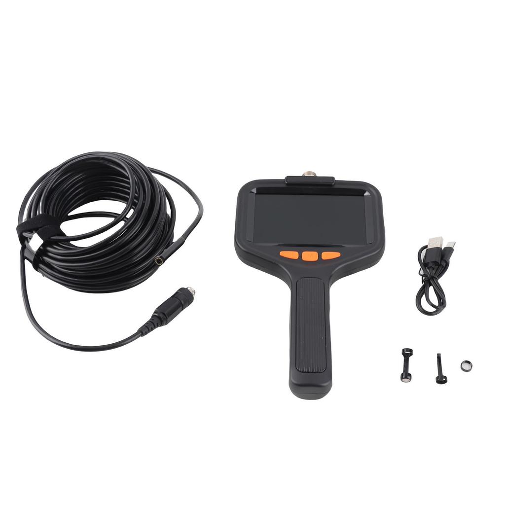 Inspection Camera Dual Lens Inspection Camera with Light 10m 32.8FT Industrial Borescope IP67 Waterproof Flexible Cable