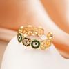 Zinc Zinc Alloy Copper Glaze Luxury Ring Pleated Devil's Eye Opening Finger Ring Devil's Eye Ring  Men/Women