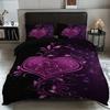3Pcs Purple Rose Heart Patterned Duvet Cover Set 1 Duvet Cover+2 Pillowcases Coreless. Soft And Comfortable Bedding Set