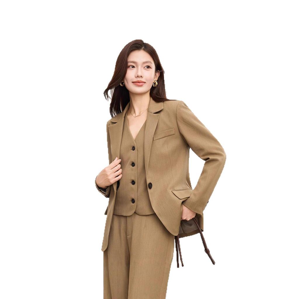 Damen Khaki Anzugjacke - Frühling/Herbst Professioneller Pendlerstil