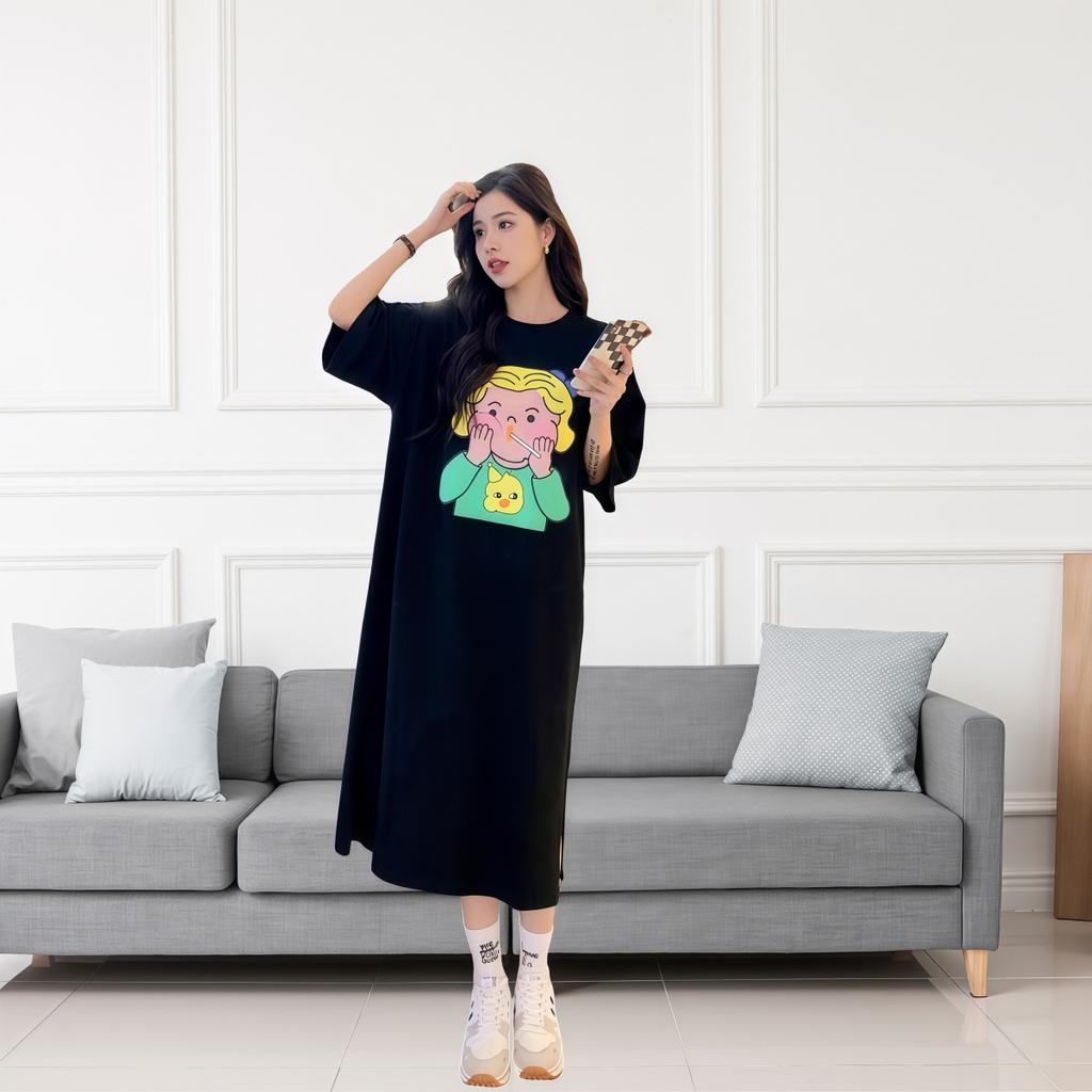 Women's T-shirt Dress Summer Mid-length Over The Knee Dress