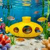 Retro Submarine Ornament 3D Printed Hollow Fish Tank Decorations, Aquarium Shrimp Hideout Breeding Ornament, Hiding Cave Shelter for Betta