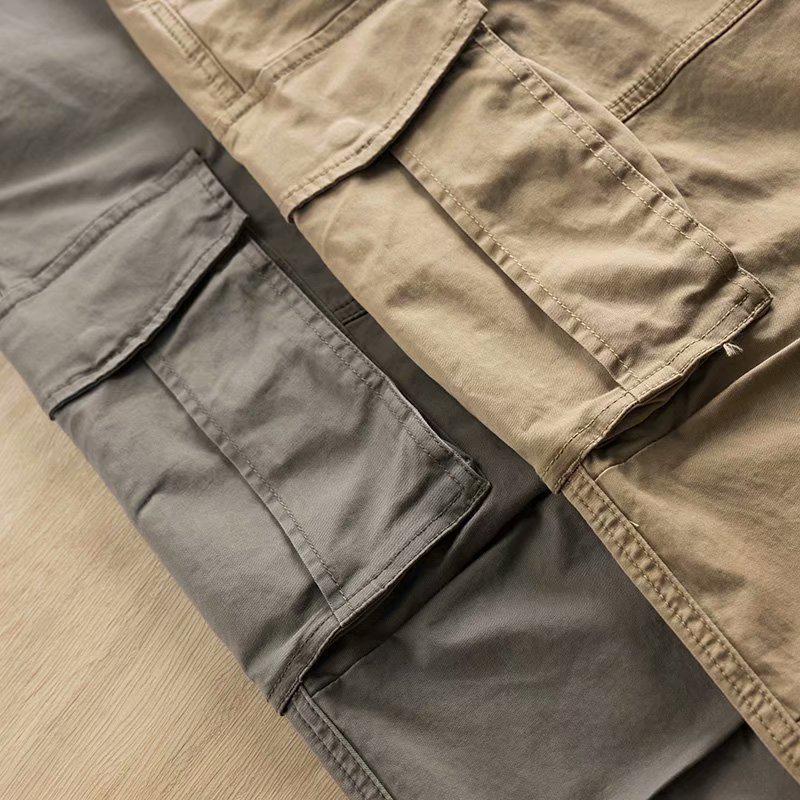 Men's Korean Style Trendy Loose-Fit Overalls: Autumn Casual Straight Pants with Multiple Pockets
