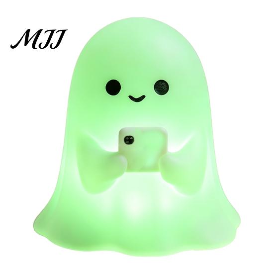 Ghost Gift for Halloween Figurine, 3D Printed Cute Rock Statue, Small Flat Surface Decor Funny Coffee Table Centerpieces Shelf Mantel Ornaments