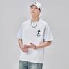 New Summer Printed Short-sleeved T-shirt for Men's Loose Round Neck Half-sleeved Heavy Cotton T-shirt