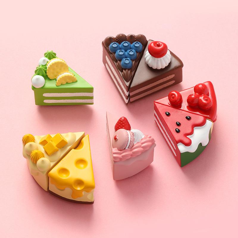 Früchtekuchen Kühlschrankaufkleber Simulation Lebensmittelspielzeug 3D Frucht Simulation Kuchen Kühlschrankdekoration Kreativer Magnetaufkleber