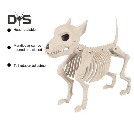 Halloween psí kostra Ornament Realistická plastová figurka zvířecích kostí pro halloweenskou vnitřní venkovní výzdobu party laskavosti