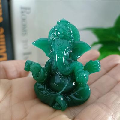 Lord Ganesha Buddha Statue Elefantengott Skulpturen Ganesh Figuren Künstlicher Jade Stein Haus Garten Buddha Dekoration Statuen