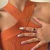 Summer New Style Halterneck Knitted Suspender Vest Backless Tight Slimming Bandage Women's Clothing