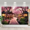 Kirschblütengarten Wandteppich Perfekt für die Heimdekoration Fügt Ihrem Wohnraum einen Hauch von Gelassenheit und natürlicher Schönheit hinzu
