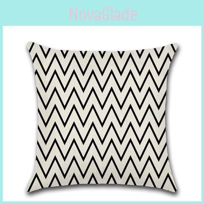 Timeless Design Black White Geometric Waves Cushion Cover For Stylish Homes