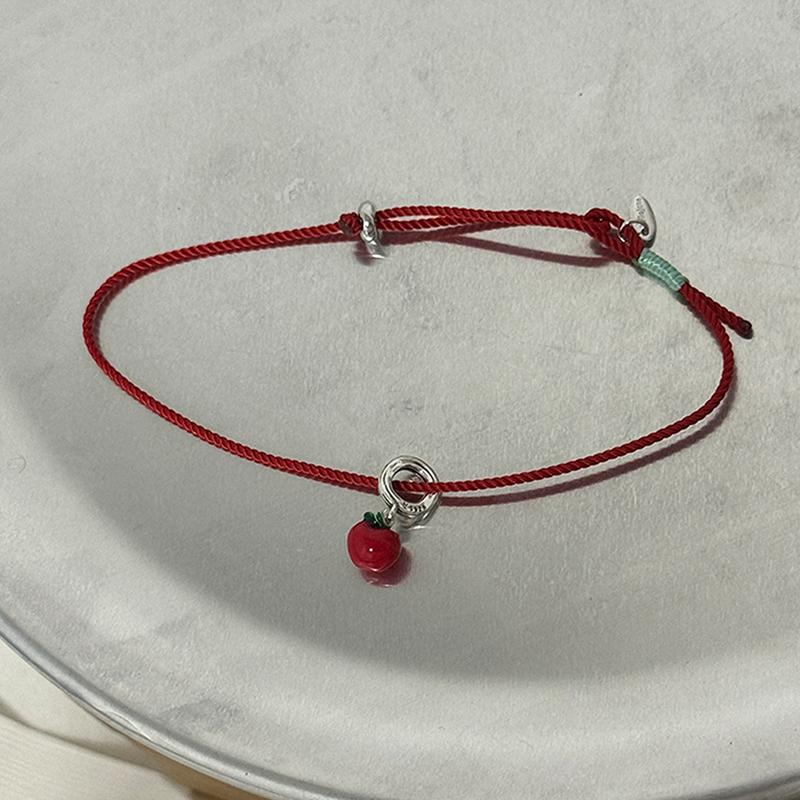 Christmas Apple Pendant Charm Bracelet Adjustable Bracelet For Women Girl  Year Party Jewelry Gift