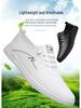 Men's Versatile Lightweight White Leather Slip-On Casual Shoes - Summer 2025 Collection