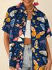 Love printed short-sleeved shirt women's summer loose casual lapel shirt retro niche top