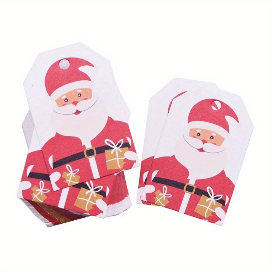 100Pcs Merry Christmas Tags Kraft Paper Card Gift Label Tag DIY Hang Tags Gift Wrapping Decor Gift Card