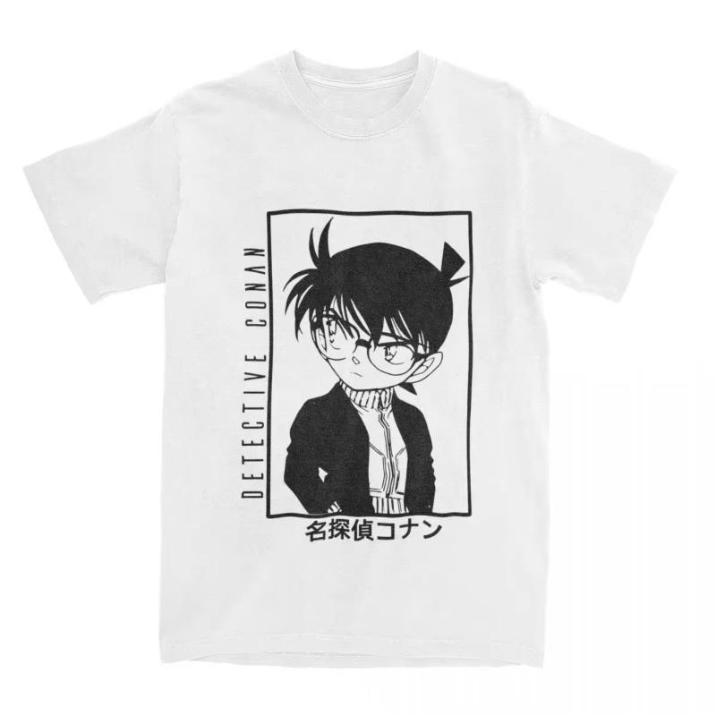 MINISO Detective Conan Anime T-Shirt Unisex Graphic Gothic Style Women's Clothing Animation Theme Gothic Detective Conan T-Shirt