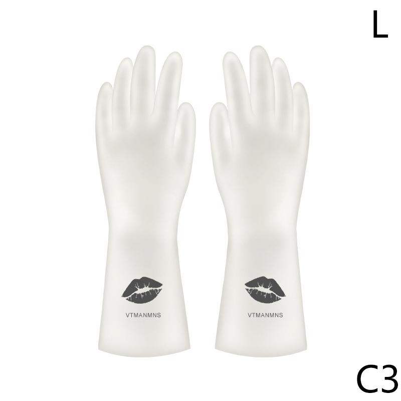 Egyszerű stílusú háztartási mosogatókesztyűk női mosóruhák vízálló gumikesztyűk vékony háztartási kefe tál Latex kesztyűk