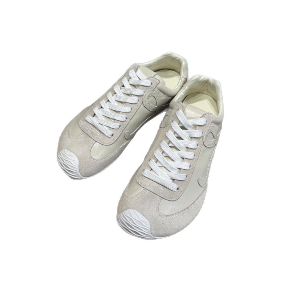 Cowhide version~ leather color matching lace-up German training shoes new big head versatile casual Forrest Gump shoes women's ballet ugly cute shoes
