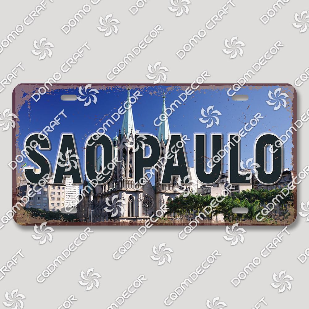 Retro National City Plaques Metal Plate Chile Brazil Mexico Metal Tin Signs Garage Car Club Living Room Home Wall Decor