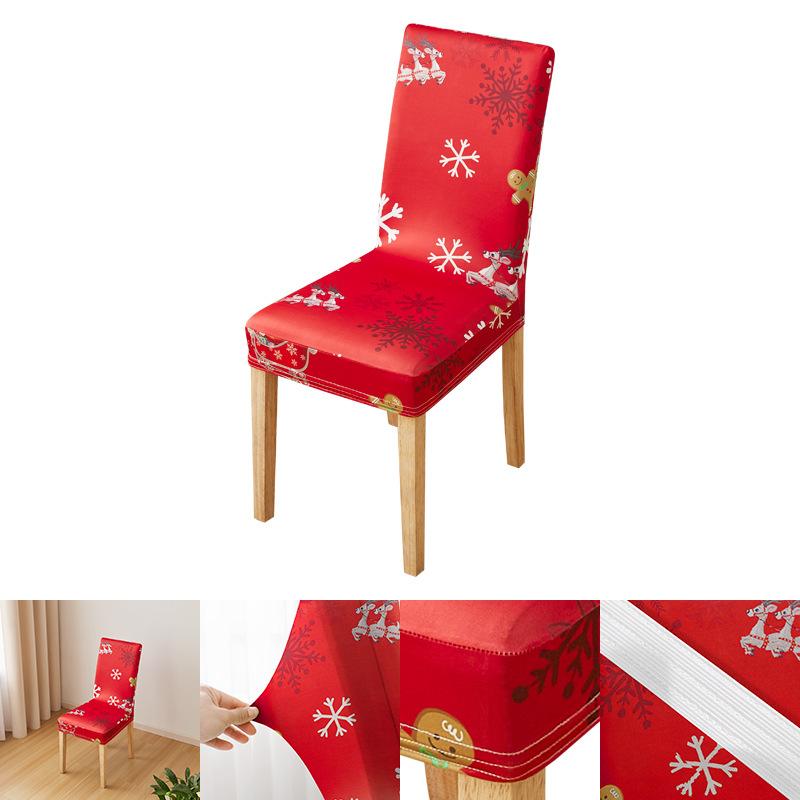 

Рождественский чехол на стул цифровая печать европейский и американский применимый чехол для спинки стула для кормления чехол на обеденный стул атмосфера декоративный эластичный чехол на стул Regular [Universal Size]