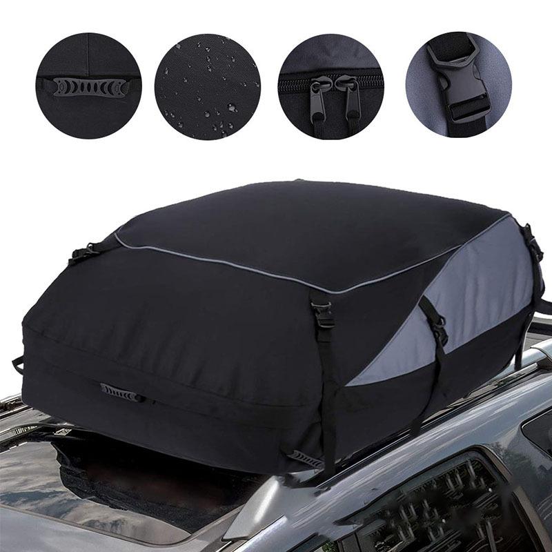 Bolsa de techo para carga de coche, impermeable, para portaequipajes de techo de automóvil, bolsa de almacenamiento, 600D Oxford, para coche, SUV, furgoneta, bolsas de techo plegables
