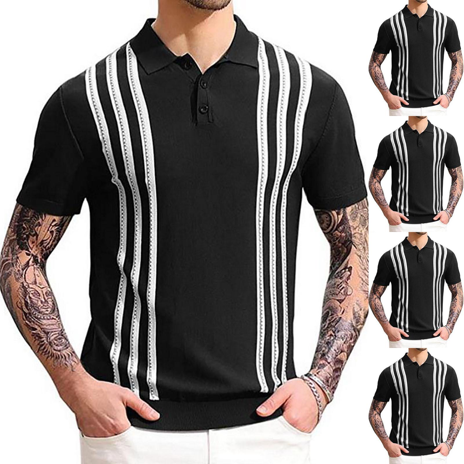 

Мужская летняя трикотажная рубашка с короткими рукавами и лацканами, тонкая модная дышащая мужская деловая рубашка