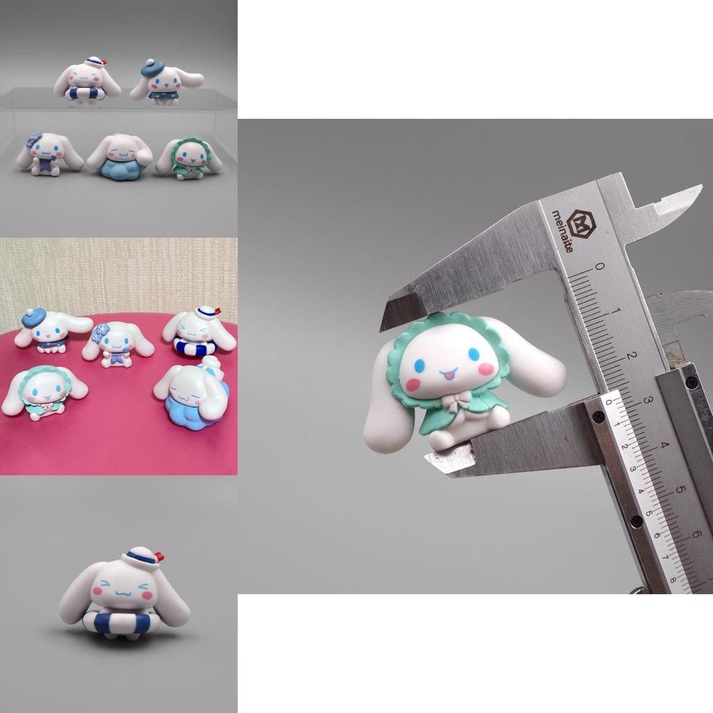 Figura Linda de Cinnamoroll Sanrio Anillo de Natación Juguete Juego de Figuras Para Decoración de Pasteles Diy