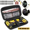 Universal Tubeless Tire Repair Kit - Emergency Puncture Tools w/Rubber T-Plugs for Car/Motorcycle On-Road Vacuum Seal