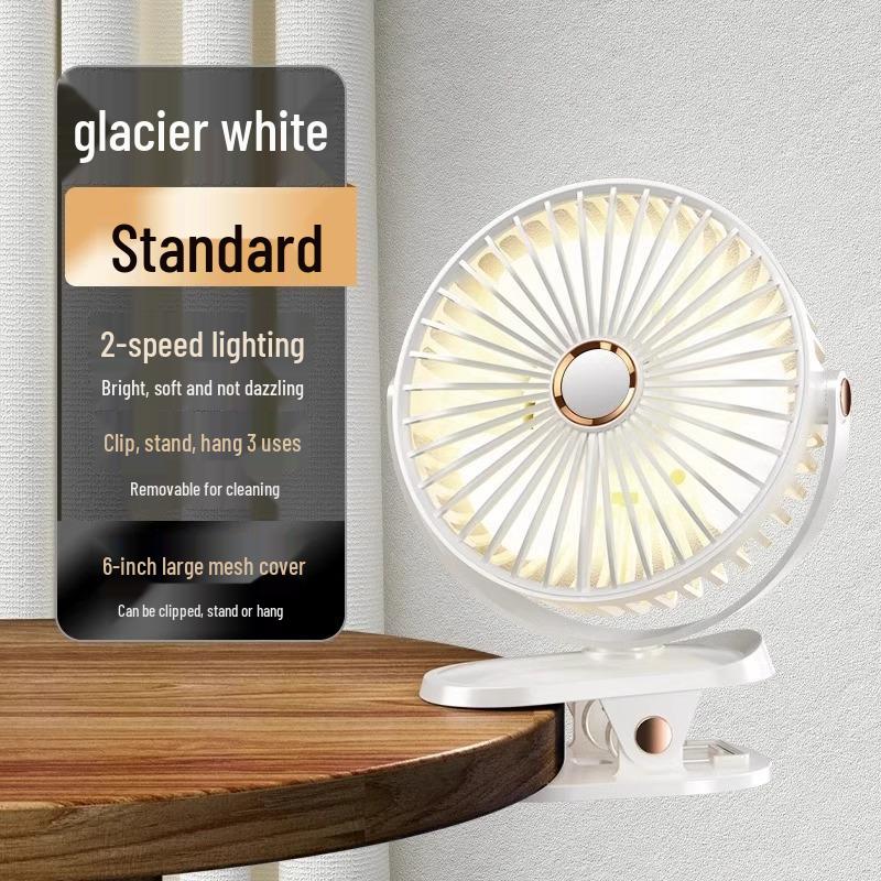 Portable USB Clip-On Silent Fan for Desktop, Dorm, Stroller, and Wall Mount