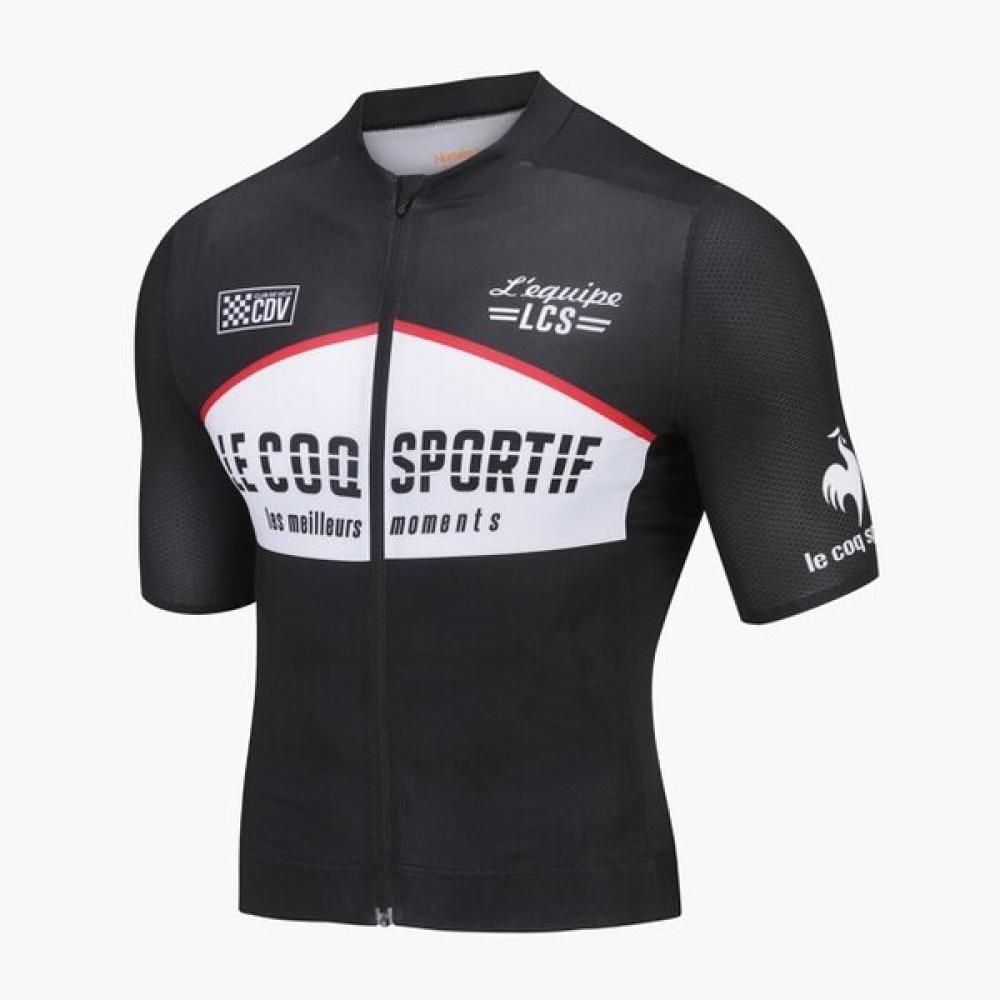 Le Coq Sportif Men Mesh Fabric Short sLeeve Jersey Blk Qp121cpj24 BLK black/90 S