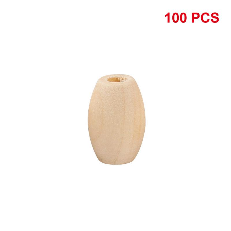 100Pcs Oval Natural Wooden Loose Spacer Beads For Diy Handmade Bracelet Necklace Jewelry Making Accessories Materials