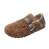 Autumn and Winter Women's Shoes Plus Velvet Casual Flat Cotton Shoes Round Toe Cotton Slippers