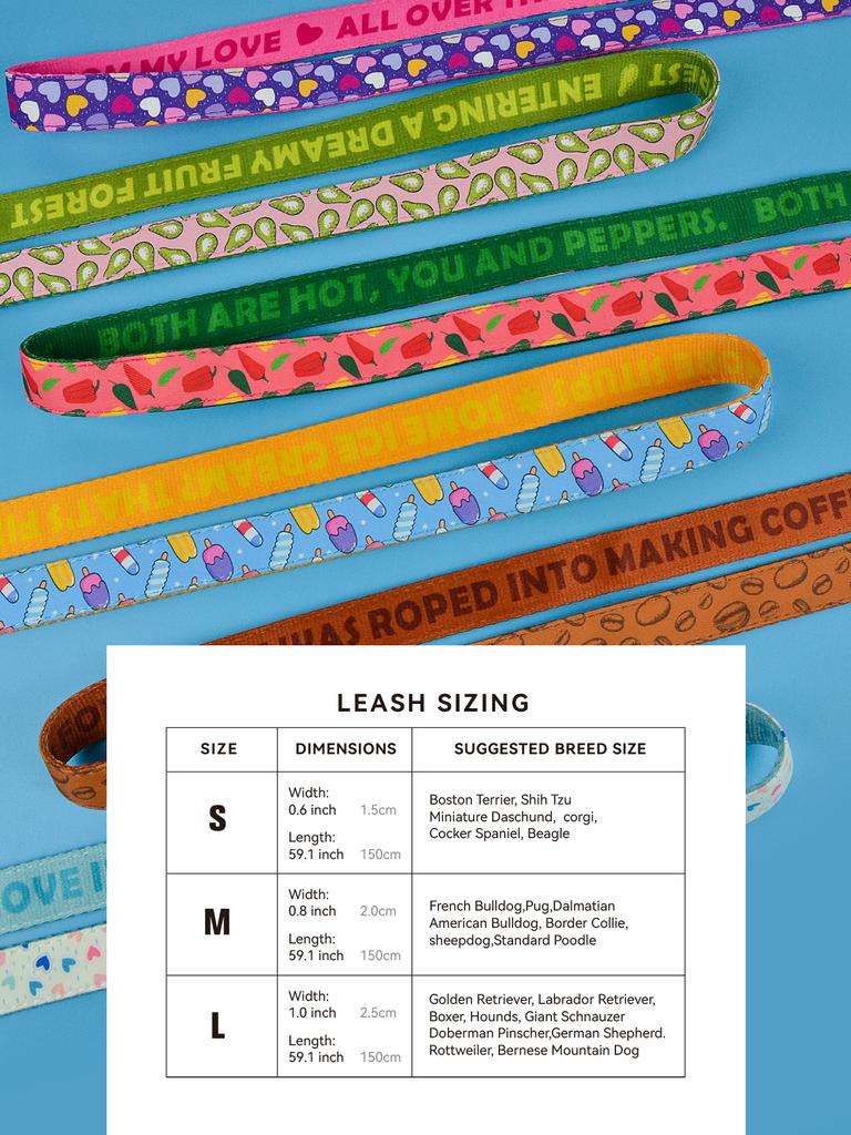 1 Pcs Summer Lovely Pet Traction Rope Double-Sided Printing Pet Dog And Cat Holiday Gift Leash