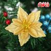 10X Christmas Double Layer Poinsettia Glitter Flower Tree Hanging Xmas Decor