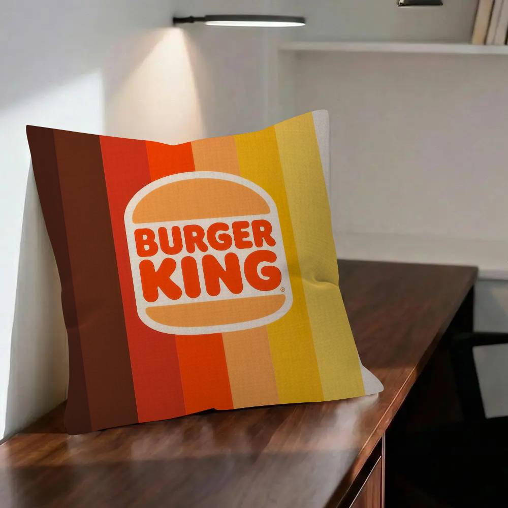Pillow anime Cushion Cover x Polyester Sofa Cushions Decorative Throw Pillows Home Decoration Pillowcover Logo Burger King