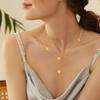Love Geometric Element Pendant for Women's Gold Minimalist and Exquisite Style Jewelry Gifts for Daily Banquets Wearing Necklace