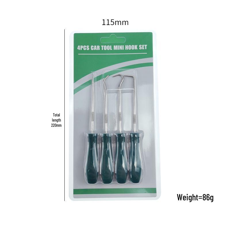 4-Piece Oil Seal Hook Set for Auto Repair - O-Ring Puller & Remover Tools