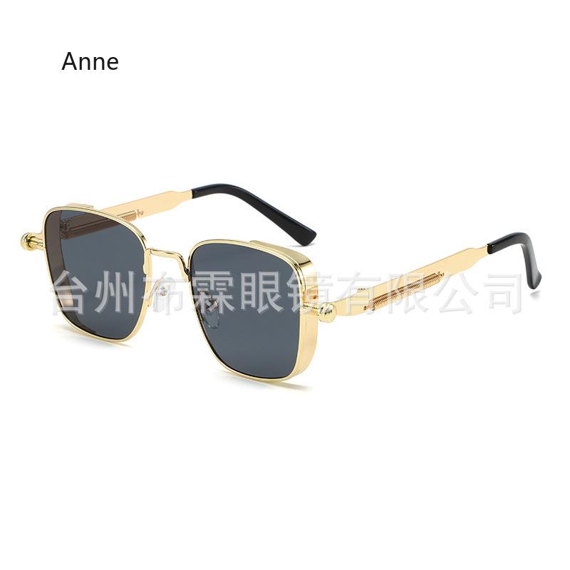 Nuovi Occhiali da Sole Steampunk Metallici Boxy Retrò alla Moda e Personalizzati con Aste a Molla Occhiali Resistenti ai Raggi UV Lenti UV400 Occhiali