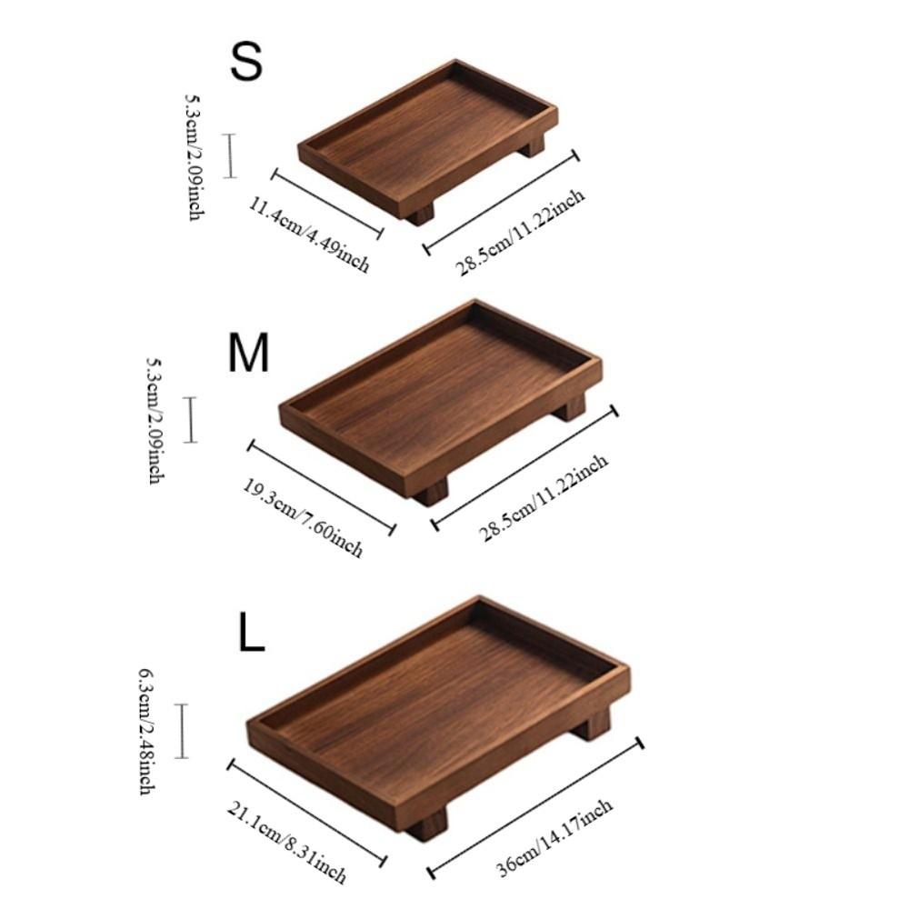 Rechteckige Gongfu Teeschale Massivholz Schmuckaufbewahrungstablett Japanischer Stil Holztablett Teetisch