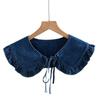 Clothing Accessories Layer False Collar Ruffle Denim Fake Shoulder Cute Shirt Fake Collar  Women