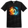 Monkey D Luffy Kaido Anime T Shirt Fire Ice Dragon Battle Fantasy Graphic Tee