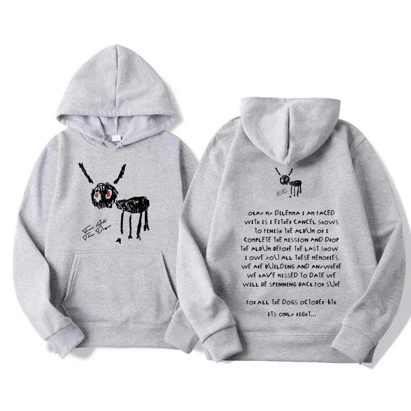Rapper Drake for All The Dogs Letter Hoodie Men's Vintage Pullovers Sweatshirt Fashion Retro Oversized Hooded Streetwear