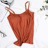 Adjustable Straps Sleeveless Solid Color Bra Vest Women Padded Sling Casual Bra Tank Top