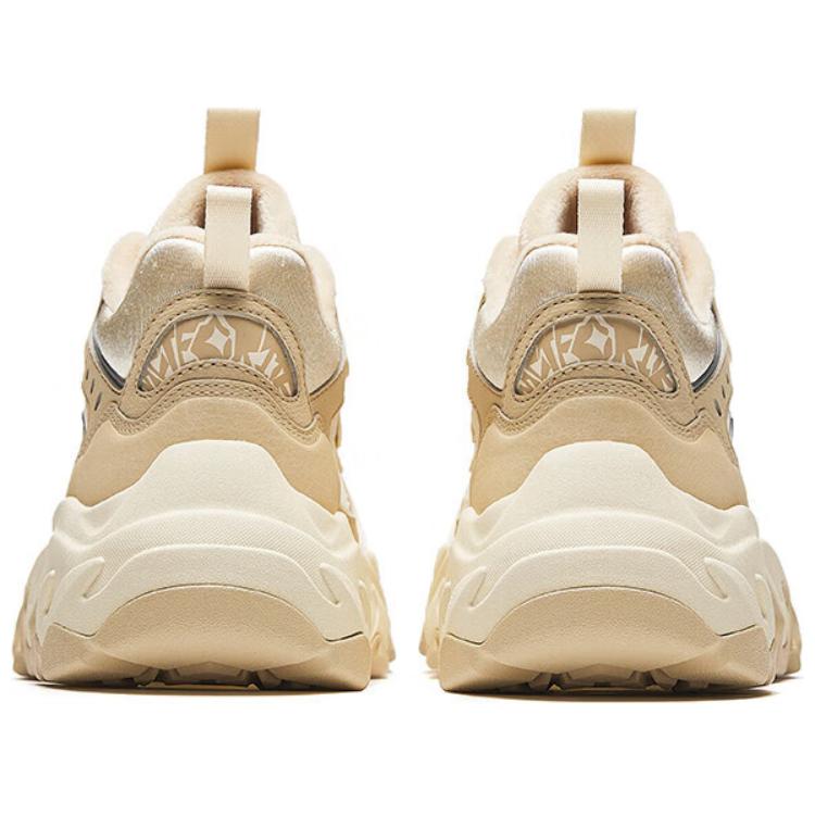Anta Panshi Fleece Comfortable Fashion Non-Slip Warm Mid-Top Casual Shoes Women Casual Shoes Brown Silver 122448950-5