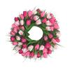 Flower Wreath for Front Door Realistic Fade Resist Artificial Spring Wreath for Indoor Outdoor Home Decor Pink White