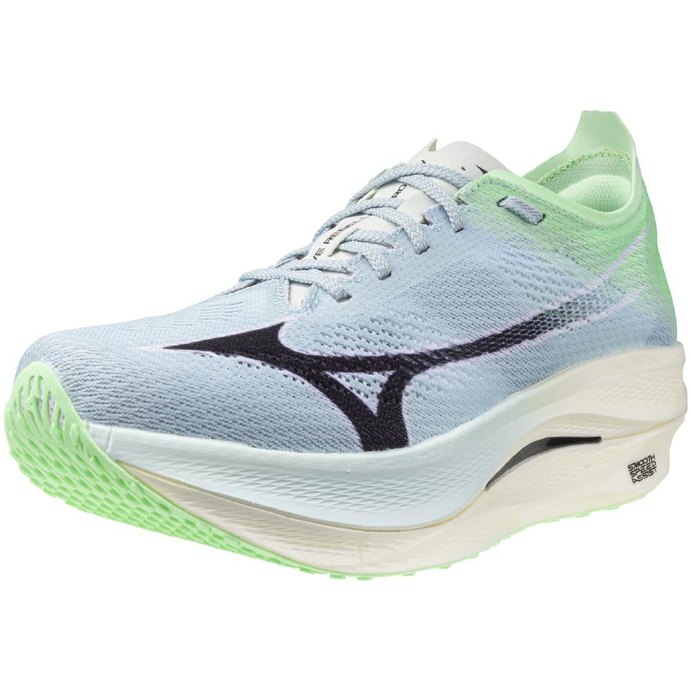 Mizuno Wave Rebellion PRO LOW Running Light Green X 2E Shoes, Jogging, Marathon, Training, Sports, Lightweight, Resilient, Relay, Black, 26.5 Cm,