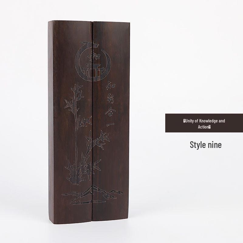 Black Catalpa Wood Ruler and Paperweight for Calligraphy and Book Pressing