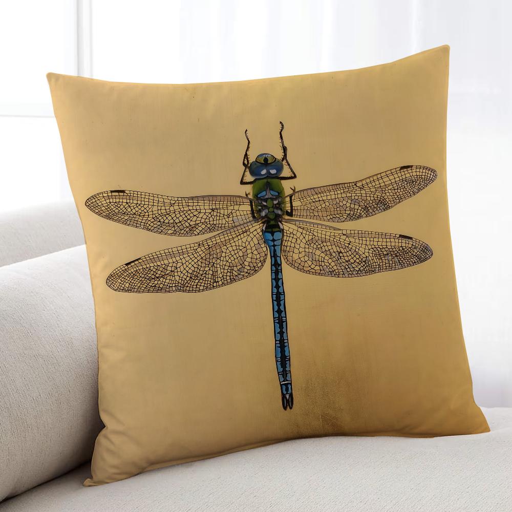 Retro Dragonfly Cushion Cover Home Bedding Sofa Living Room Pillowcase Simple Soft Skin Cushion Cover Party Gift