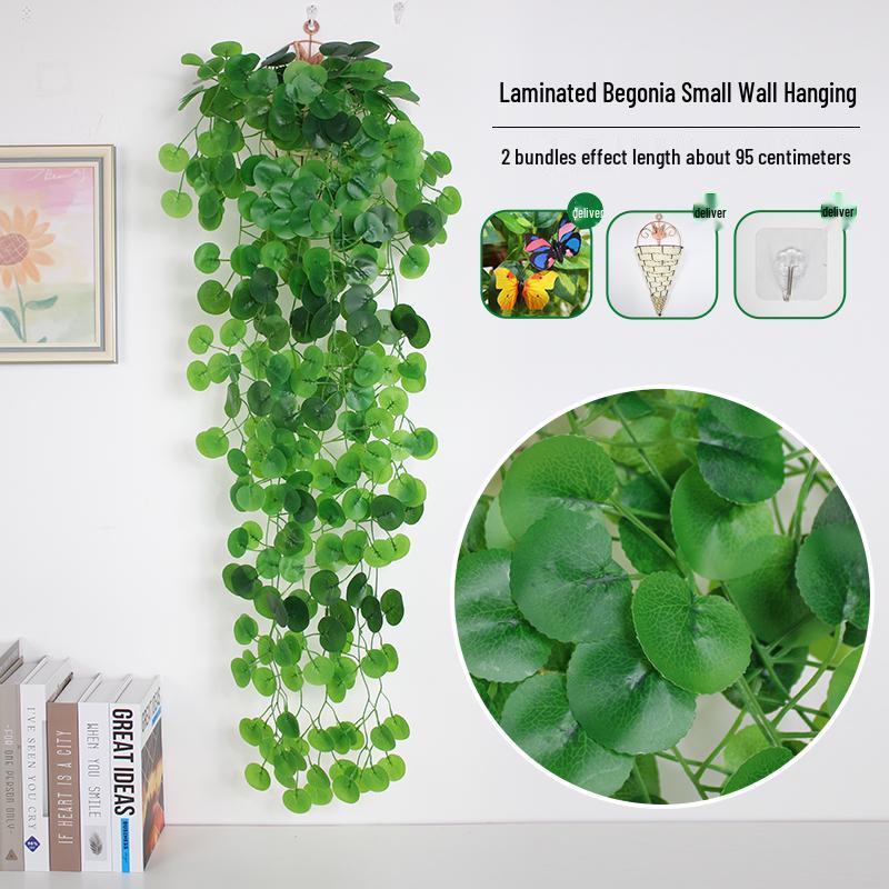 Artificial Pothos & Spider Plant Rattan Vine Wall Hanging for Indoor/Outdoor Decor